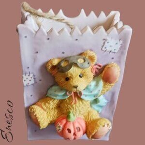 Enesco cherished teddies bear with pumpkin